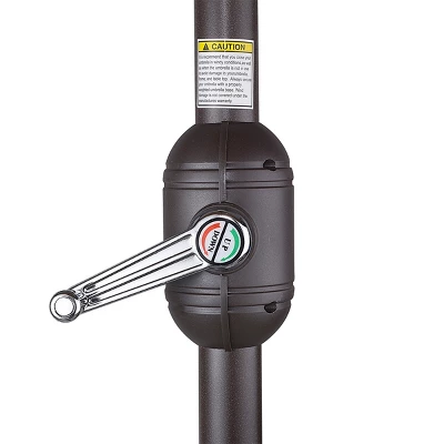 9-Foot Patio Umbrella - Deck Shade With Solar Powered LED Lights, Push Button Tilt, And Fade Resistant, UV Protection Canopy By Villacera (Blue) 4 9-Foot Patio Umbrella - Deck Shade With Solar Powered LED Lights, Push Button Tilt, And Fade Resistant, UV Protection Canopy By Villacera (Blue) - Image 2