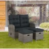 Monaco 3pc Set With 2 Seat Reclining Bench & 2 Ottomans - Gray - Alaterre Furniture -Garden & Outdoors GUEST 1bc93b6e f6e2 4842 b857 9b97c0be57f4