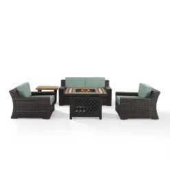 Beaufort 5 Pc Outdoor Wicker Conversation Set - Crosley