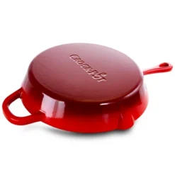 Crock-Pot Artisan 12 Inch Enameled Cast Iron Skillet In Scarlet Red -Garden & Outdoors GUEST 1c46a14c 1f37 43d0 9f9a 92080d9acf62