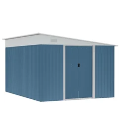 Outsunny 11' X 9' Steel Garden Storage Shed Outdoor Metal Lean To Tool House With Double Sliding Lockable Doors & 2 Air Vents -Garden & Outdoors GUEST 1ca7ccd4 8956 415c 895a e6de86d3fa3a