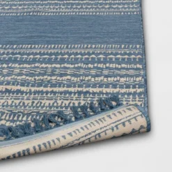 5' X 7' Fringe Outdoor Rug Blue Striped - Threshold™ -Garden & Outdoors GUEST 1cbc17af 1b81 4e7f 8a04 c291c6c42d37