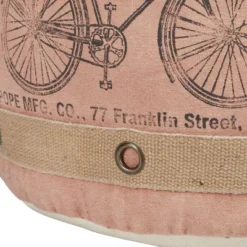 Cotton Pouf Featuring A Screenprinted Bicycle Illustration With Script - Olivia & May 12 Cotton Pouf Featuring A Screenprinted Bicycle Illustration With Script - Olivia & May -Garden & Outdoors GUEST 21f404a4 d24d 4756 888b 4c97dd2e6f4f