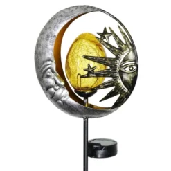 38" Metal Solar Sun And Moon Garden Stake - Exhart -Garden & Outdoors GUEST 234811fb b8b8 4aea 82fc 6b9a2f6baa95