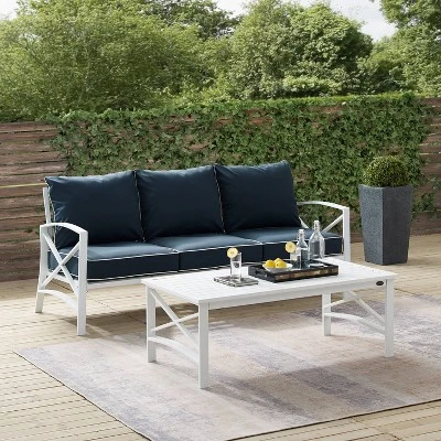 Kaplan 2pc Outdoor Sofa Set - Navy - Crosley 9 Kaplan 2pc Outdoor Sofa Set - Navy - Crosley - Image 7
