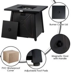 Costway 9PCS Patio Rattan Furniture Set Fire Pit Space-saving W/ Cushion Cover -Garden & Outdoors GUEST 243dd35c 27ef 4d92 b6a7 ec547716d87f