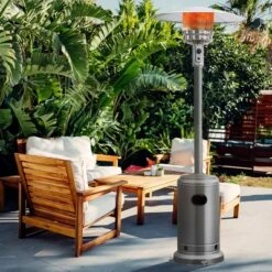 Costway 50000 BTU Propane Patio Heater Standing LP Gas Steel W/ Wheels Grey 19 Costway 50000 BTU Propane Patio Heater Standing LP Gas Steel W/ Wheels Grey -Garden & Outdoors GUEST 264178c8 0174 4ae5 95d3 ead998b4259b