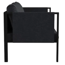 Flash Furniture Lea Indoor/Outdoor Loveseat With Cushions - Modern Steel Framed Chair With Storage Pockets -Garden & Outdoors GUEST 273608eb 8130 47c9 9d2c 23ac8be07fdc 1