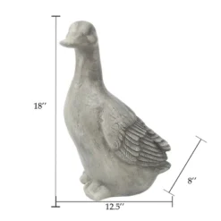 LuxenHome 18" Gray MgO Duck Garden Statue -Garden & Outdoors GUEST 273bf637 972b 4f9f 8a02 ede094a67a5c