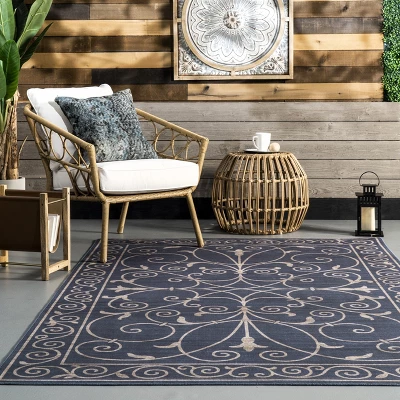 NuLOOM Chara Traditional Vines Machines Washable Indoor/Outdoor Patio Area Rug 9 NuLOOM Chara Traditional Vines Machines Washable Indoor/Outdoor Patio Area Rug - Image 7