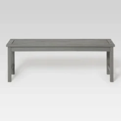 Ravenscroft Modern Boho Acacia Wood Slat Top Outdoor Dining Bench - Gray Wash - Saracina Home -Garden & Outdoors GUEST 28a837eb 59ee 4062 beb1 fa99fffdaa10