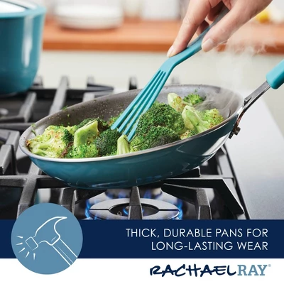 Rachael Ray Cook + Create Aluminum Nonstick Frying Pan 10" Agave Blue 12 Rachael Ray Cook + Create Aluminum Nonstick Frying Pan 10" Agave Blue - Image 10