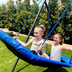 Gobaplay Double Platform Oval Outdoor BackyTree Swing With Adjustable Polyethylene Rope And Power-Coated Padded Steel Frame, Blue -Garden & Outdoors GUEST 2a50d020 fd96 4c0e a789 3f4007a3d16f