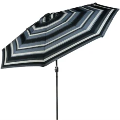 Sunnydaze Decor Sunnydaze Outdoor Aluminum Patio Umbrella With Solar LED Lights, Tilt, And Crank - 9' -Garden & Outdoors GUEST 2b097042 ce43 4857 9191 b4b8d1b65b86