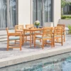 Waimea 7pc Honey Slatted Eucalyptus Wood Patio Dining Set With Cushions - Vifah -Garden & Outdoors GUEST 2b7480a6 fb4e 4e1c a803 5fab9d90232c