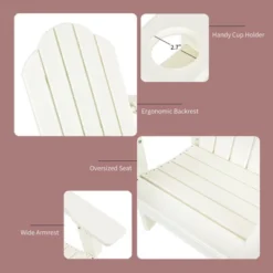 Costway 3PCS Patio Adirondack Chair & Side Table Set Weather Resistant W/ Cup Holder -Garden & Outdoors GUEST 2bd5cab2 ddce 4e64 9c12 9520c0296744