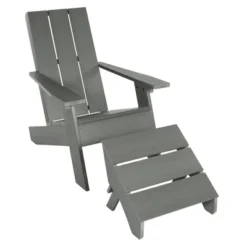 Italica 2pc Modern Adirondack Chair And Folding Ottoman - Highwood -Garden & Outdoors GUEST 2ca6d951 7e87 4882 86e7 d4aa12f24384