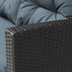 6pc Wicker Patio Conversation Set With Glass Table Ottomans & Cushions - Black/Dark Gray - GODEER 30 6pc Wicker Patio Conversation Set With Glass Table Ottomans & Cushions - Black/Dark Gray - GODEER -Garden & Outdoors GUEST 2d65282c d143 4e3f b7e4 0641266d861e