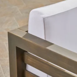 Oana Acacia Wood Club Chair - Gray/White - Christopher Knight Home -Garden & Outdoors GUEST 2d755184 19bf 4ca2 934d 10348501e4aa