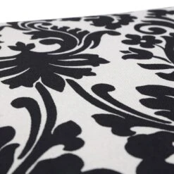 2-Piece Outdoor Tufted Seat Pad/Dining/Bistro Cushion Set - Black/Cream Floral - Pillow Perfect
