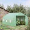 Outsunny 12' X 10' X 7' Outdoor Walk-In Tunnel Greenhouse Hot House With Roll-up Windows, Zippered Door, PE Cover, Green -Garden & Outdoors GUEST 2dc4df72 cfa5 40fa aab5 326867237785