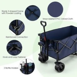 Costway Folding Collapsible Wagon Utility Garden Cart W/ Wide Wheels Adjustable Handle 20 Costway Folding Collapsible Wagon Utility Garden Cart W/ Wide Wheels Adjustable Handle -Garden & Outdoors GUEST 2ed6b181 fb90 40a3 876e aa75fd1dbaae