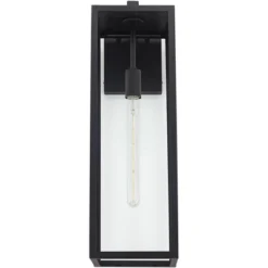 John Timberland Modern Industrial Outdoor Wall Light Fixture Mystic Black 27" Clear Glass Panels For Exterior Barn Deck House Porch Yard Patio Garage -Garden & Outdoors GUEST 3158d58b 20cc 407b b08b decadabb5c44