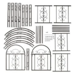 Plow & Hearth - Montebello Decorative Garden Arbor Trellis With Gate & Beautiful Scrollwork Design -Garden & Outdoors GUEST 32be4b71 1c79 47e6 9a91 d5be57f66904