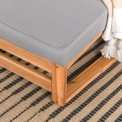 Galia 2pc Square Leg Acacia Wood Chair And Ottoman With Cushions - Brown - Saracina Home 24 Galia 2pc Square Leg Acacia Wood Chair And Ottoman With Cushions - Brown - Saracina Home -Garden & Outdoors GUEST 34f09a2c 5eb2 4765 8bf5 0e22052dcc27