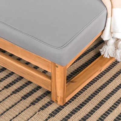 Galia 2pc Square Leg Acacia Wood Chair And Ottoman With Cushions - Brown - Saracina Home 8 Galia 2pc Square Leg Acacia Wood Chair And Ottoman With Cushions - Brown - Saracina Home - Image 6