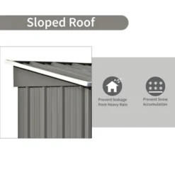 Patio 5ft X 3ft Garden Shed, Metal Lean-to Storage Shed With Lockable Door-ModernLuxe -Garden & Outdoors GUEST 34f29c6f 2696 401b 9f5b 01af473ad77d