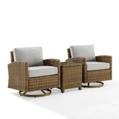 3pc Bradenton Outdoor Steel Swivel Rocking Chairs - Crosley -Garden & Outdoors GUEST 35be1efb dbd4 4a8f b031 d288b88a2942