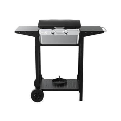 Nexgrill 300-0015 2 Burner Griddle Cart With Spatula - Black 4 Nexgrill 300-0015 2 Burner Griddle Cart With Spatula - Black - Image 2