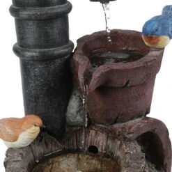 LuxenHome Resin Farmhouse Barrel And Water Pump Outdoor Fountain -Garden & Outdoors GUEST 38ce4102 35ca 45e3 a4fa 720b726b6f27
