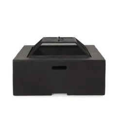 Berwick Outdoor Light Weight Concrete Wood Burning Square Fire Pit Dark Gray - Christopher Knight Home -Garden & Outdoors GUEST 3947c472 89ce 403f ac27 3b738201ea05
