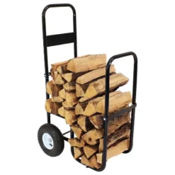 Sunnydaze Decor Sunnydaze Indoor/Outdoor Steel Rolling Firewood Log Cart Carrier With Wheels - 1/8 Face Cord - Black -Garden & Outdoors GUEST 3969eaf5 7b35 4029 91c5 3338e10e020f