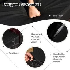 Costway 9PCS Patio Rattan Furniture Set Fire Pit Space-saving W/ Cushion Cover -Garden & Outdoors GUEST 3a7a637f f68e 46f9 bd25 fa834a3d890f