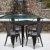 Flash Furniture Commercial Grade 31.5" Square Metal Indoor-Outdoor Table Set With 4 Stack Chairs 2 Flash Furniture Commercial Grade 31.5" Square Metal Indoor-Outdoor Table Set With 4 Stack Chairs -Garden & Outdoors GUEST 3a7bf9d2 97a5 4f52 95c9 2fe137b62415