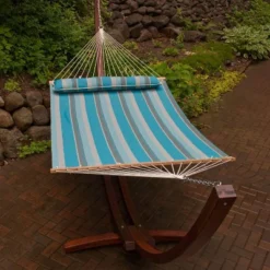 Algoma 13' Quick Dry Hammock With Pillow - Ocean Stripe -Garden & Outdoors GUEST 3acdc12f 075a 4405 b5d8 5927f65c9df8