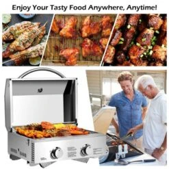 Costway 2 Burner Portable BBQ Table Top Propane Gas Grill Stainless Steel -Garden & Outdoors GUEST 3b330895 16ab 46d4 ab98 23c59a0cc037