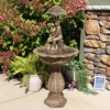 Sunnydaze Decor Sunnydaze Outdoor Solar Powered Polyresin Lovers Umbrella Water Fountain With Battery Backup And LED Lights - 43" -Garden & Outdoors GUEST 3bebf848 eea0 46b3 a215 31b5489ee917