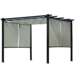 Aoodor 10 X 10 Ft Outdoor Pergola With Retractable Canopy, Aluminum Frame, 4 Pieces Patio Sun Shade Shelter For Backyard, Deck 17 Aoodor 10 X 10 Ft Outdoor Pergola With Retractable Canopy, Aluminum Frame, 4 Pieces Patio Sun Shade Shelter For Backyard, Deck -Garden & Outdoors GUEST 3bff4052 0849 4bc9 974b 8db65e90030c
