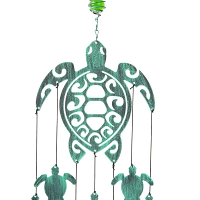 Dawhud Direct 31" H Rustic Sea Green Turtles Wind Chimes 3 Dawhud Direct 31" H Rustic Sea Green Turtles Wind Chimes