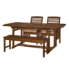 Ravenscroft 4pc Extendable Acacia Wood Outdoor Dining Set - Saracina Home
