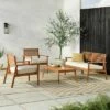 Saracina Home 4pc Mid-Century Modern Slatted Acacia Outdoor Patio Conversation Furniture Set 1 Saracina Home 4pc Mid-Century Modern Slatted Acacia Outdoor Patio Conversation Furniture Set -Garden & Outdoors GUEST 411dcaad 45b7 4dd0 baed 3588ad4a9cc9