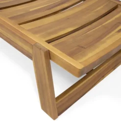 Kyoto 3pc Outdoor Acacia Wood Chaise Lounge Set - Teak/Yellow - Christopher Knight Home -Garden & Outdoors GUEST 41305d3e c732 413e aae8 84afc61cd4c2