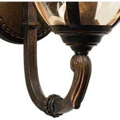 John Timberland Bellagio Vintage Rustic Outdoor Wall Light Fixture Veranda Bronze Upbridge 16 1/2" Champagne Glass For Post Exterior Barn Deck House -Garden & Outdoors GUEST 41723024 91c0 4ae7 b9f4 b0d96453b5c8