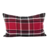 12"x20" Jarret Plaid Pillow Down Filled Red - SARO Lifestyle -Garden & Outdoors GUEST 41cbc6b9 a76c 49de afc6 0b43c12ec05f
