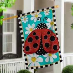 Evergreen Ladybug With Daisies Applique House Flag 28 X 44 Inches Outdoor Decor For Homes And Gardens -Garden & Outdoors GUEST 42789c26 b2c5 4c06 b5ad 77ff86682edc
