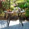 48" Metal Round Dining Table With 1.97" Umbrella Hole - Black - Captiva Designs 2 48" Metal Round Dining Table With 1.97" Umbrella Hole - Black - Captiva Designs -Garden & Outdoors GUEST 4315f3b6 4f5c 422a 81fe 05a655ed4f00